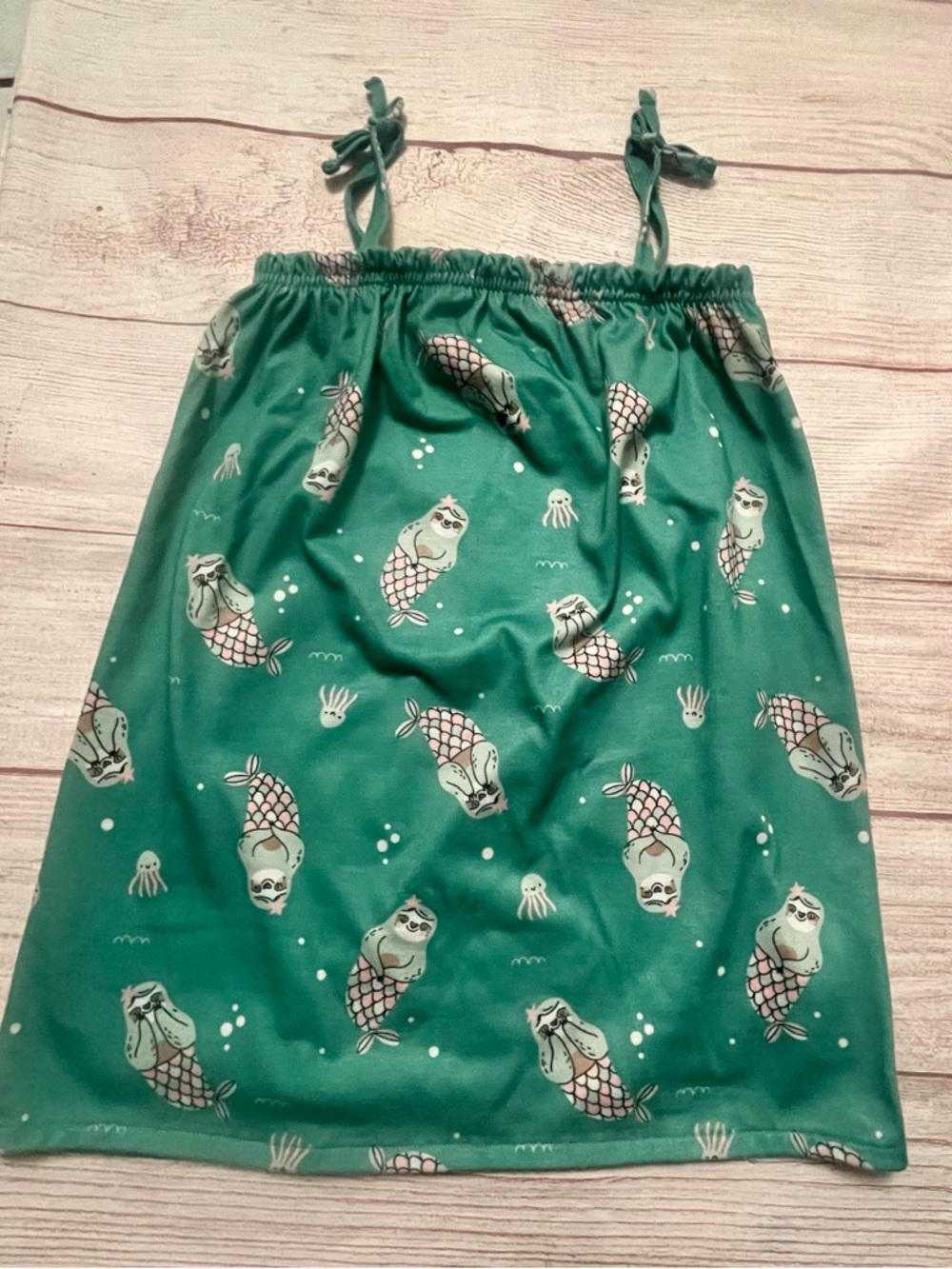 Green Mermaid Sloth Print Sundress 3T Old Navy